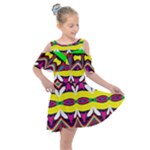 Colorful shapes                                                Kids  Shoulder Cutout Chiffon Dress