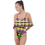 Colorful shapes                                                   Drape Piece Swimsuit