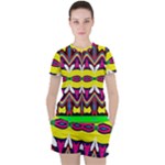 Colorful shapes                                                   Women s Mesh Tee and Shorts Set