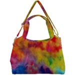 Colorful watercolors texture                                                 Double Compartment Shoulder Bag