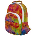 Colorful watercolors texture                                                 Rounded Multi Pocket Backpack