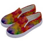 Colorful watercolors texture                                                   Kids  Canvas Slip Ons