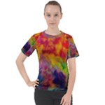 Colorful watercolors texture                                                  Women s Sport Raglan Tee