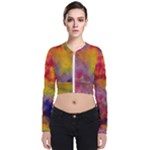 Colorful watercolors texture                                                   Zip Up Bomber Jacket