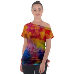 Off Shoulder Tie-Up T-Shirt 