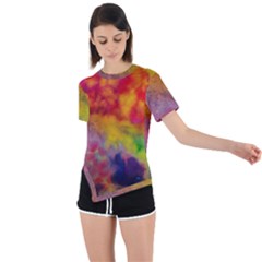 Asymmetrical Short Sleeve Sports T-Shirt 