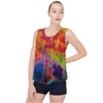 Colorful watercolors texture                                                    Bubble Hem Chiffon Tank Top