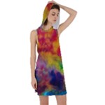Colorful watercolors texture                                                     Racer Back Hoodie Dress