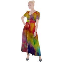 Button Up Short Sleeve Maxi Dress 