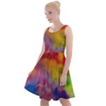 Colorful watercolors texture                                                      Knee Length Skater Dress
