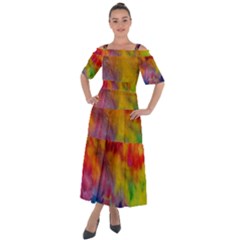 Shoulder Straps Boho Maxi Dress  