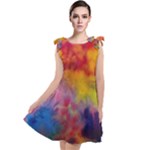 Colorful watercolors texture                                                      Tie Up Tunic Dress