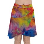 Colorful watercolors texture                                                       Chiffon Wrap Front Skirt