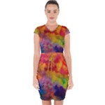 Colorful watercolors texture                                                   Capsleeve Drawstring Dress