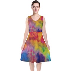 V-Neck Midi Sleeveless Dress  