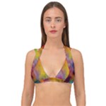 Colorful watercolors texture                                                 Double Strap Halter Bikini Top