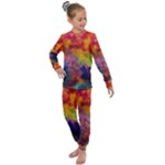 Colorful watercolors texture                                                 Kids  Long Sleeve Set