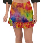 Colorful watercolors texture                                                    Fishtail Mini Chiffon Skirt