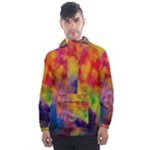 Colorful watercolors texture                                                   Men s Front Pocket Pullover Windbreaker