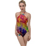 Colorful watercolors texture                                                  Go with the Flow One Piece Swimsuit