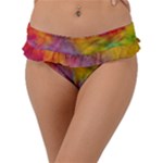 Colorful watercolors texture                                                  Frill Bikini Bottom