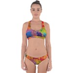 Colorful watercolors texture                                                   Cross Back Hipster Bikini Set