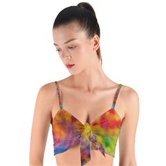 Woven Tie Front Bralet 