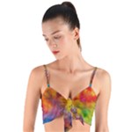 Colorful watercolors texture                                                   Woven Tie Front Bralet