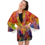 Colorful watercolors texture                                                 Long Sleeve Kimono