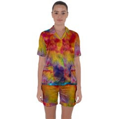 Satin Short Sleeve Pajamas Set 