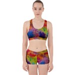 Colorful watercolors texture                                                    Work It Out Sports Bra Set