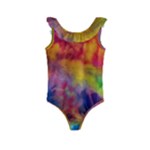 Colorful watercolors texture                                                   Kids  Frill Swimsuit