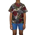Seamless Vector Pattern Kids  Short Sleeve Swimwear