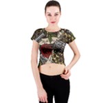 Seamless Vector Pattern Crew Neck Crop Top