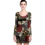 Seamless Vector Pattern Long Sleeve Bodycon Dress