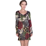 Seamless Vector Pattern Long Sleeve Nightdress