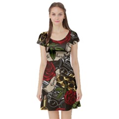 Short Sleeve Skater Dress Front