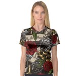 Seamless Vector Pattern V-Neck Sport Mesh Tee