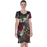 Seamless Vector Pattern Short Sleeve Nightdress
