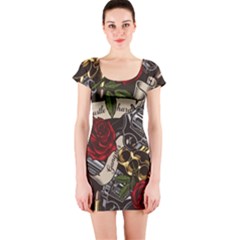 Short Sleeve Bodycon Dress Front