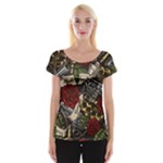 Seamless Vector Pattern Cap Sleeve Top