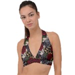 Seamless Vector Pattern Halter Plunge Bikini Top