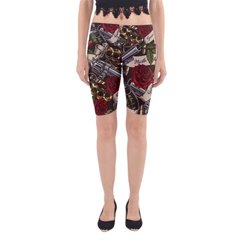 Seamless Vector Pattern Yoga Cropped Leggings from ArtsNow.com