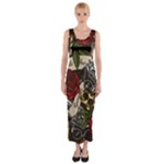 Seamless Vector Pattern Fitted Maxi Dress