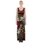 Seamless Vector Pattern Thigh Split Maxi Dress
