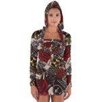 Seamless Vector Pattern Long Sleeve Hooded T-shirt
