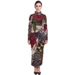 Seamless Vector Pattern Turtleneck Maxi Dress
