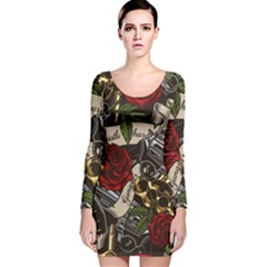 Long Sleeve Velvet Bodycon Dress 