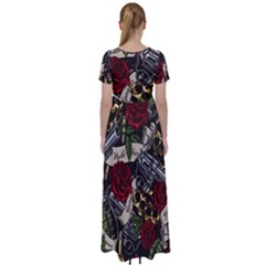 High Waist Short Sleeve Maxi Dress 