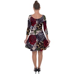 Quarter Sleeve Skater Dress 